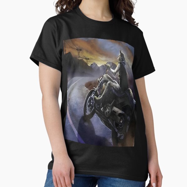 Item preview, werewolf riding motorcycle meme designed and sold by Reo12.