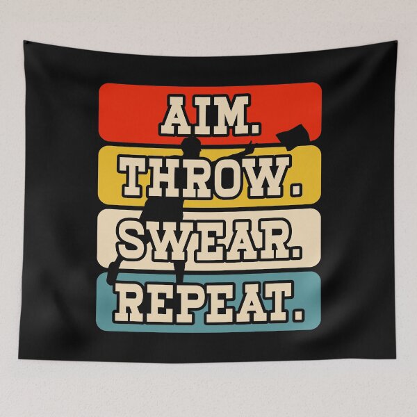 Item preview, Aim Throw Swear Repeat Cornhole - Funny Baggo Bean Bag Toss Game Vintage designed and sold by naworas.