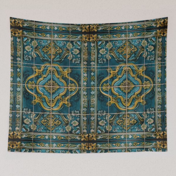 Item preview, Teal Art Deco Oriental Pattern  designed and sold by ArDecoS.