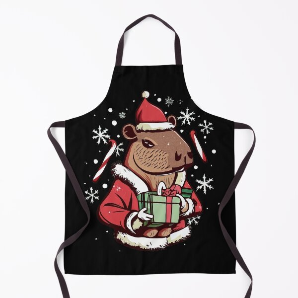 Item preview, Capybara Christmas Style in a Santa Claus Hat and Outfit with Christmas Gift designed and sold by VoyteksDesigns.
