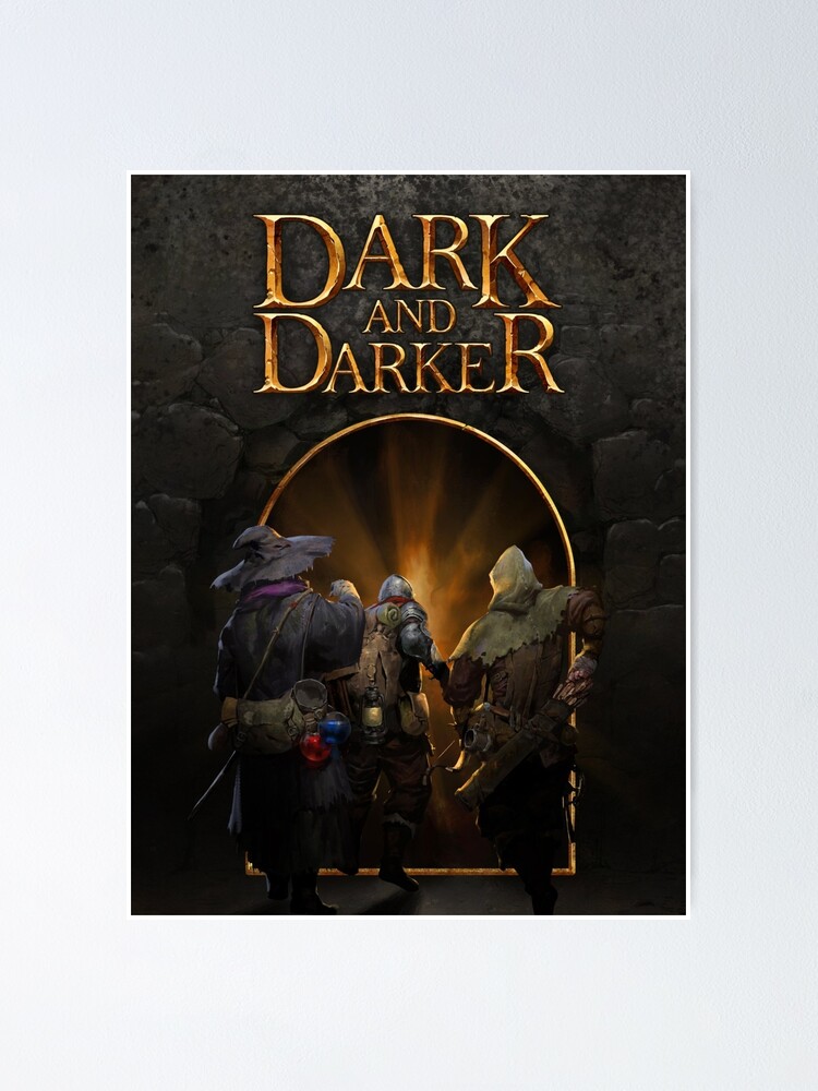 "Dark and Darker Logo Dark and Darker Wizard, Fighter, and Rogue" Poster for Sale by