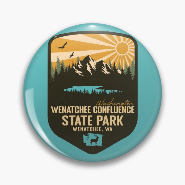 Item preview, Wenatchee Confluence State Park Washington - WA Retro Badge Forest and Wilderness  designed and sold by mountainfad.