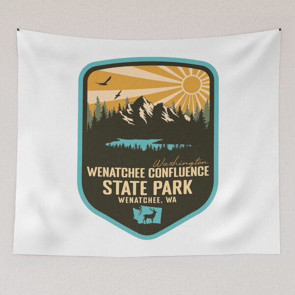 Item preview, Wenatchee Confluence State Park Washington - WA Retro Badge Forest and Wilderness  designed and sold by mountainfad.