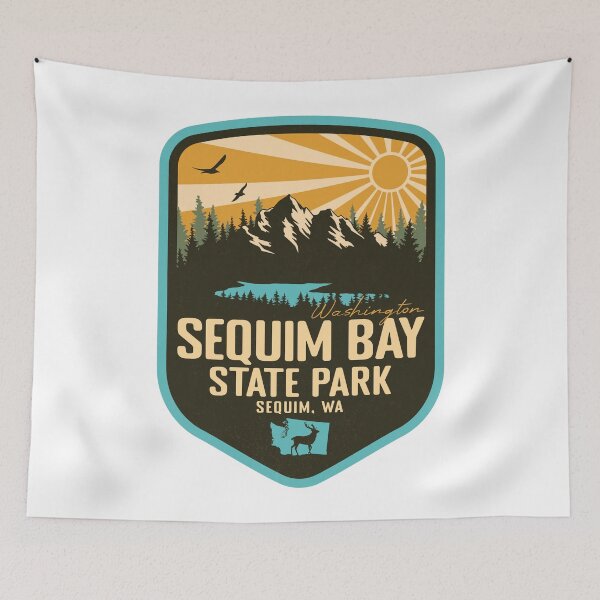 Item preview, Sequim Bay State Park Washington - WA Retro Badge Forest and Wilderness  designed and sold by mountainfad.