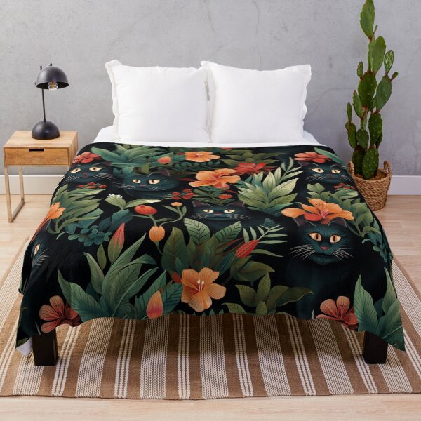 Item preview, Black Cats Hiding in Tropical Foliage designed and sold by ReverseBleach.