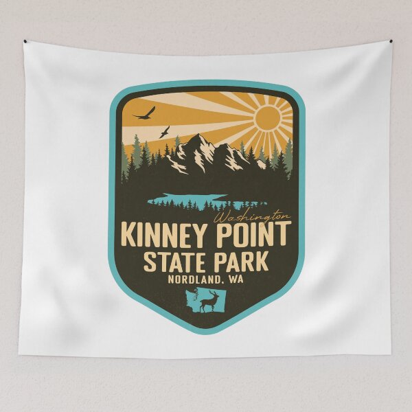 Item preview, Kinney Point State Park Washington - WA Retro Badge Forest and Wilderness  designed and sold by mountainfad.