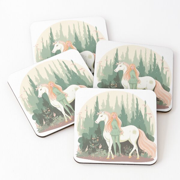 Item preview, Unicorn in the big forest with a princess  designed and sold by Kanyarateye016.