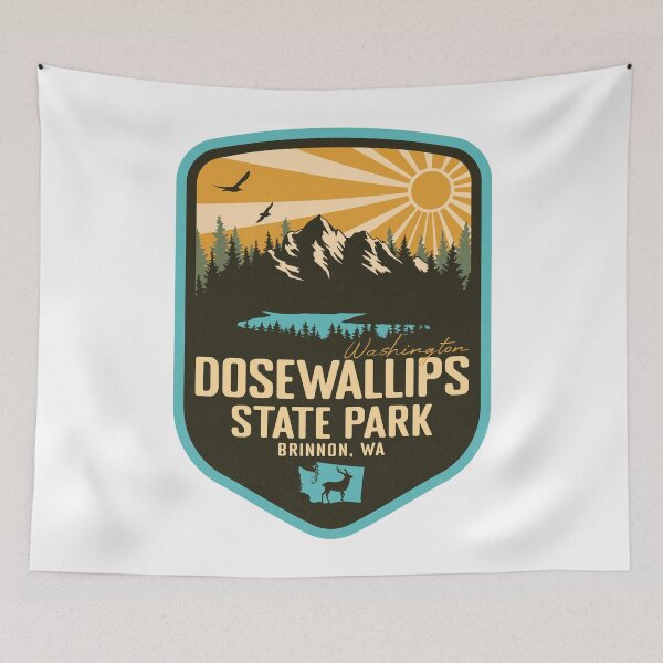 Item preview, Dosewallips State Park Washington - WA Retro Badge Forest and Wilderness  designed and sold by mountainfad.
