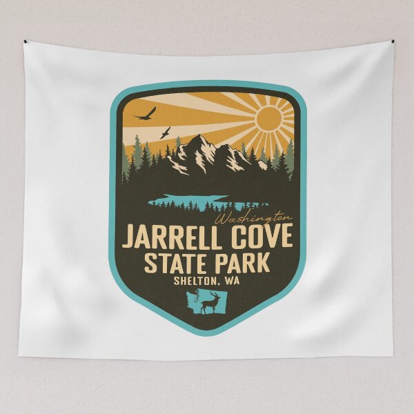 Item preview, Jarrell Cove State Park Washington - WA Retro Badge Forest and Wilderness  designed and sold by mountainfad.