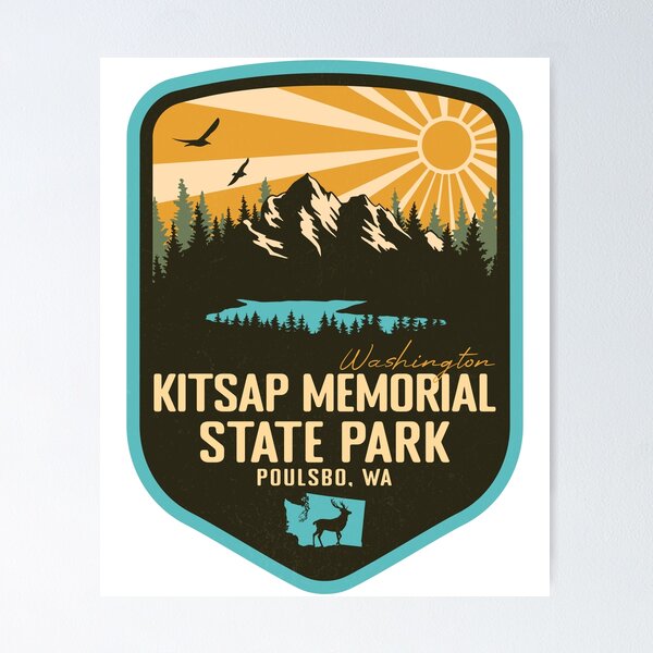 Item preview, Kitsap Memorial State Park Washington - WA Retro Badge Forest and Wilderness  designed and sold by mountainfad.