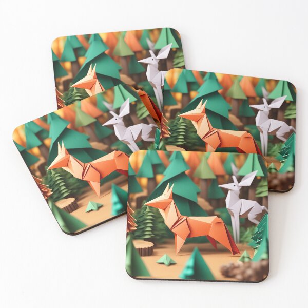 Item preview, Origami Art - Enchanting Symphony: The Rich Tapestry of Woodland Creatures in a Forest designed and sold by ArtfulFolds.