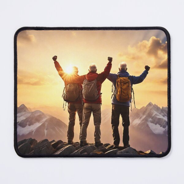 Item preview, Three victorious senior mountaineers with hands raised designed and sold by stevanovicigor.