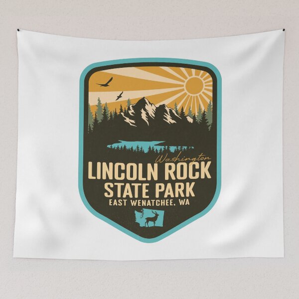 Item preview, Lincoln Rock State Park Washington - WA Retro Badge Forest and Wilderness  designed and sold by mountainfad.