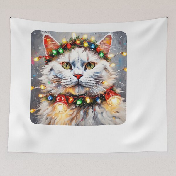 Item preview, Christmas Cat in Cartoon Style designed and sold by ThunyChiao.