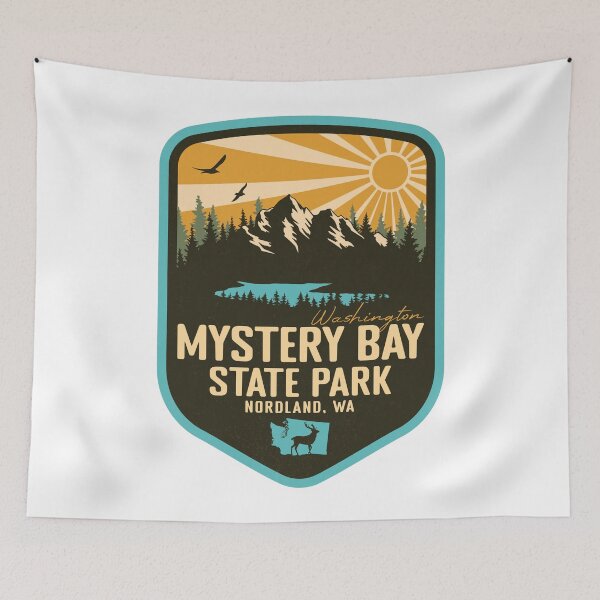 Item preview, Mystery Bay State Park Washington - WA Retro Badge Forest and Wilderness  designed and sold by mountainfad.
