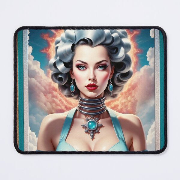 Item preview, Atomic Age Fashion Barbenheimer Retro Fusion Fantasy AI Concept Art Portrait by Xzendor7 designed and sold by Xzendor7 Digital Art Creations.
