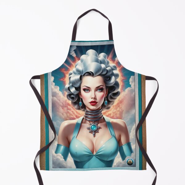 Item preview, Atomic Age Fashion Barbenheimer Retro Fusion Fantasy AI Concept Art Portrait by Xzendor7 designed and sold by Xzendor7 Digital Art Creations.