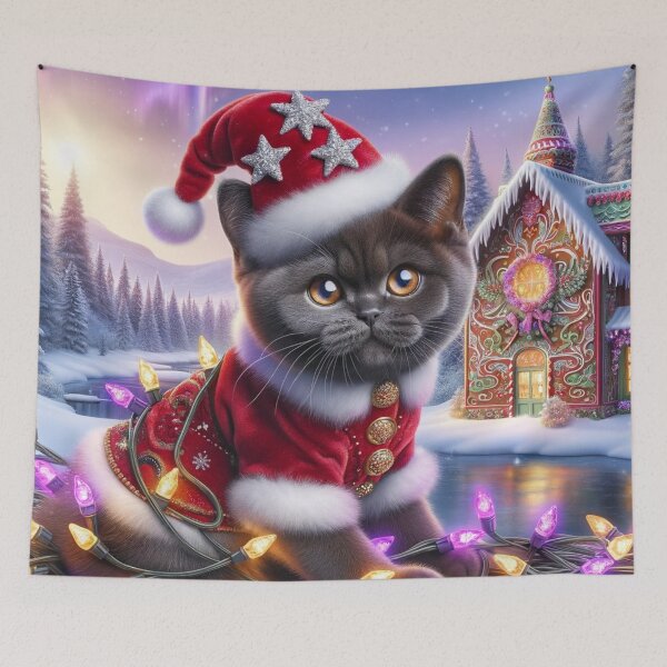 Item preview, Christmas Bombay Cat In A Winter Wonderland designed and sold by ZenEverAI.