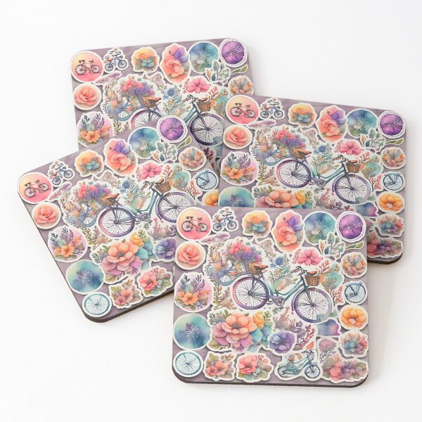 Item preview, Colorful bicycle stickers, watercolor style designed and sold by stevanovicigor.