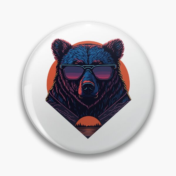 Item preview, Synthwave Bear with sunset designed and sold by MamikonarsRB.