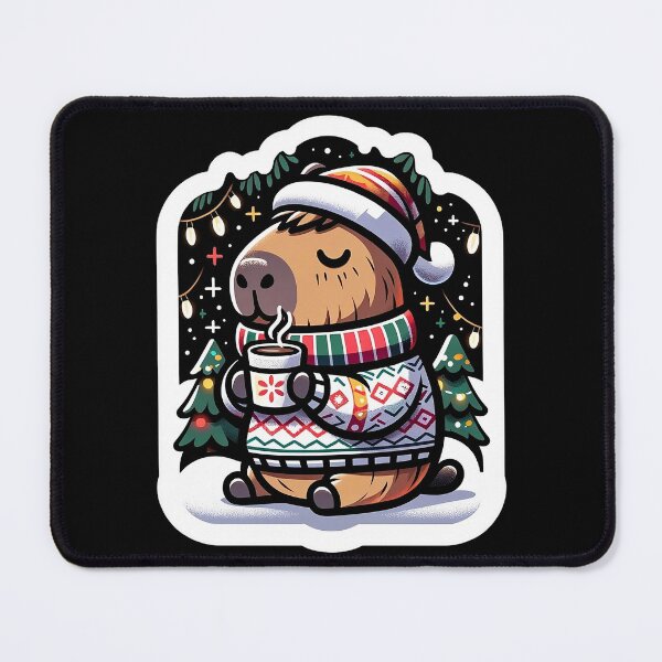 Item preview, Capybara Christmas Style in a Santa Claus Hat and Christmas Sweater designed and sold by VoyteksDesigns.