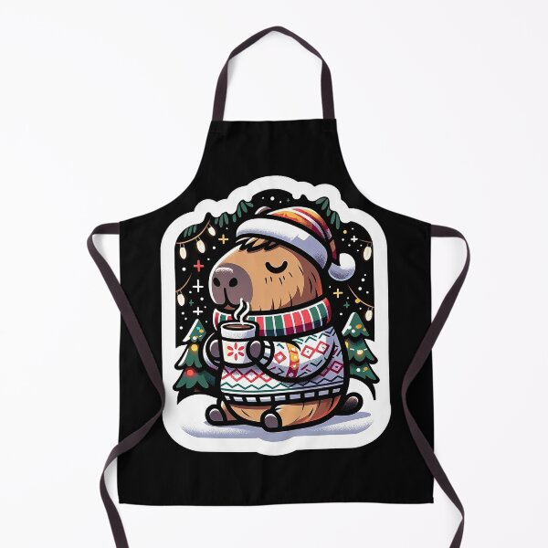 Item preview, Capybara Christmas Style in a Santa Claus Hat and Christmas Sweater designed and sold by VoyteksDesigns.
