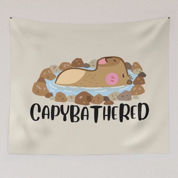 Item preview, Cant Be Bothered Pun Capybara Lover Sunbathing designed and sold by SunfullyYours.