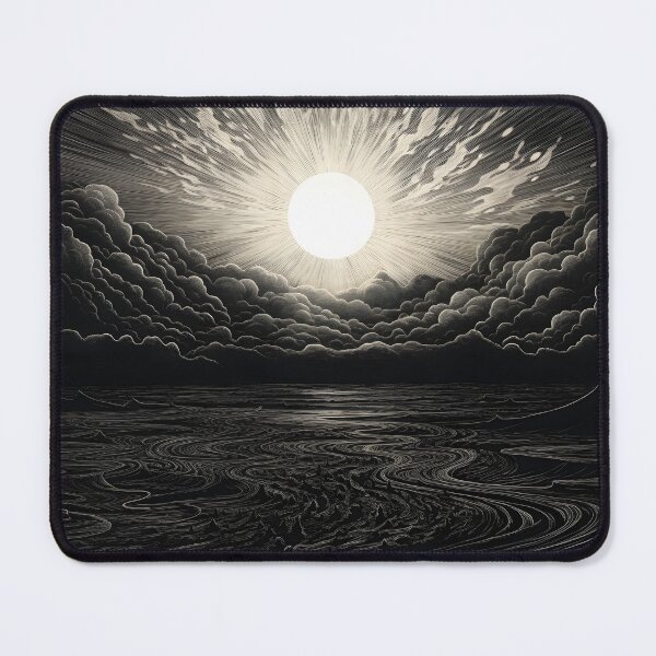 Item preview, Black and white radial sunset print designed and sold by dcrc.