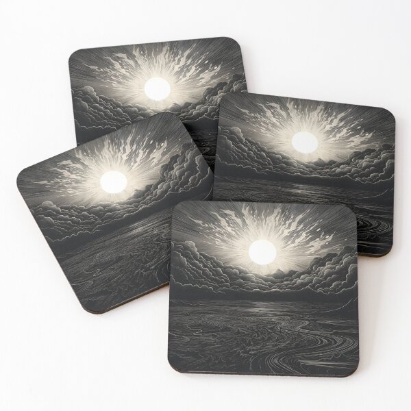Item preview, Black and white radial sunset print designed and sold by dcrc.
