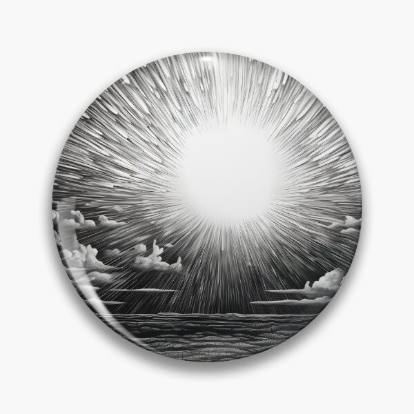 Item preview, black and white radial sunset print designed and sold by dcrc.