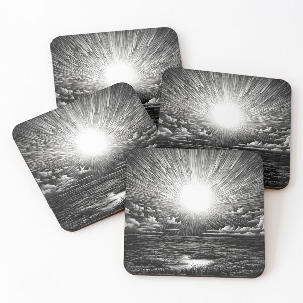 Item preview, black and white radial sunset print designed and sold by dcrc.