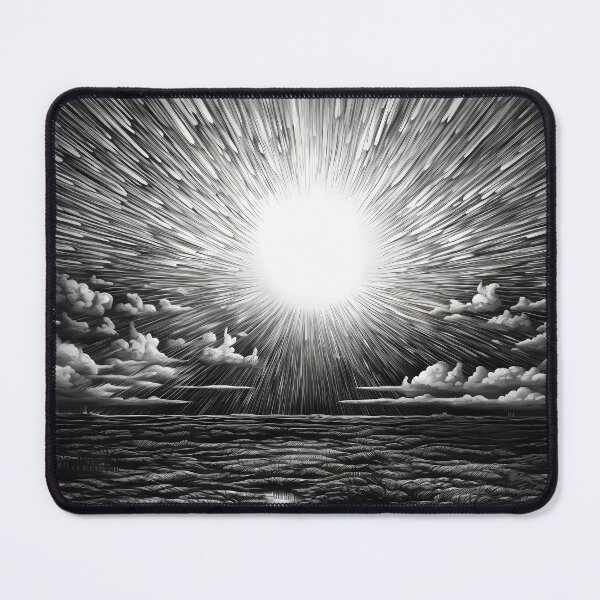 Item preview, black and white radial sunset print designed and sold by dcrc.