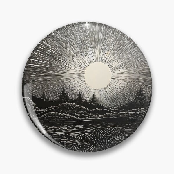Item preview, black and white radial sunset print designed and sold by dcrc.