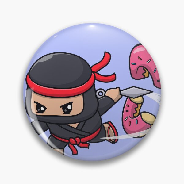 Item preview, Cute Ninja Slashing Donut with Kunai Knife Cartoon Vector Icon Illustration designed and sold by hjian8219.