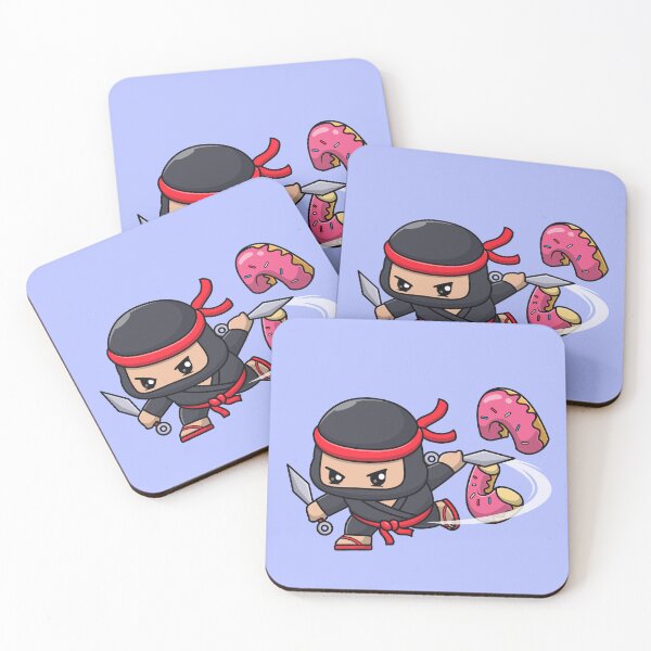 Item preview, Cute Ninja Slashing Donut with Kunai Knife Cartoon Vector Icon Illustration designed and sold by hjian8219.