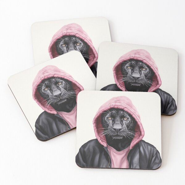 Item preview, Black Panther with Pink Hoodie designed and sold by Michele Lobgianizze.
