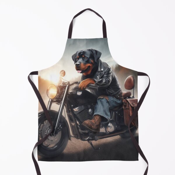 Item preview, Rottweiler Riding a Motorcycle on a Dirt Road designed and sold by CanArtVision.