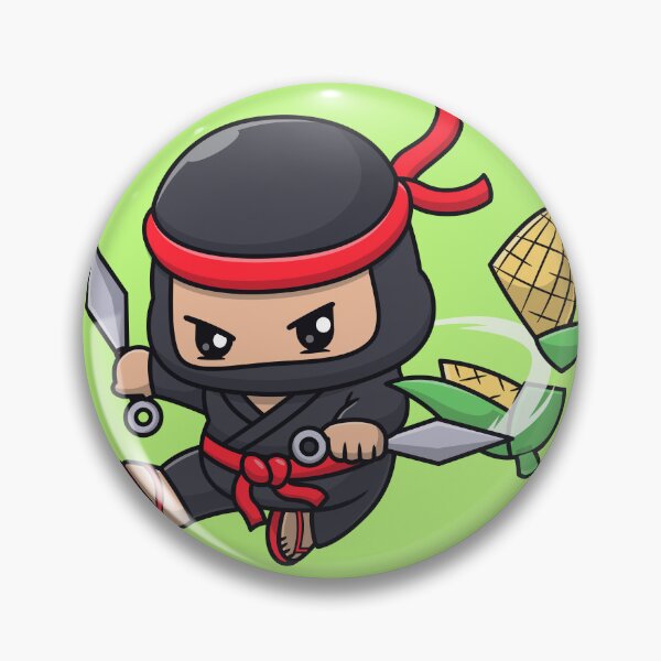 Item preview, Cute Ninja Slashing Corn with Kunai Knife Cartoon Vector Icon Illustration designed and sold by hjian8219.