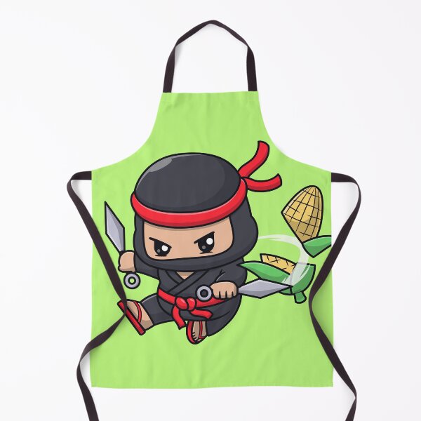 Item preview, Cute Ninja Slashing Corn with Kunai Knife Cartoon Vector Icon Illustration designed and sold by hjian8219.