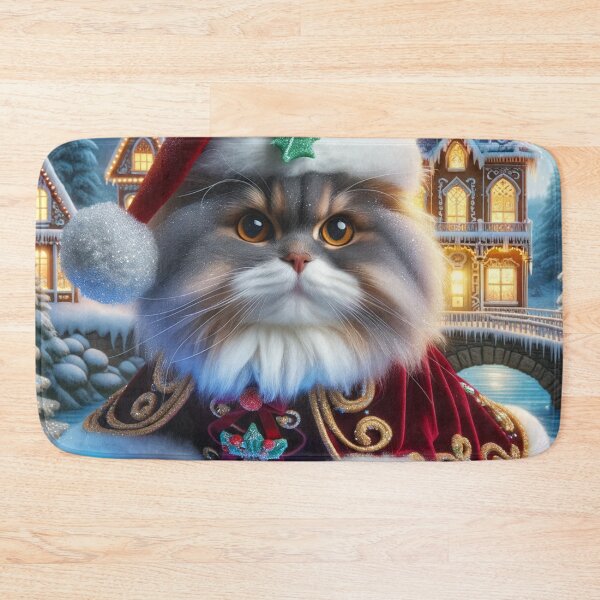 Item preview, Christmas British Longhair Cat In A Winter Wonderland designed and sold by ZenEverAI.