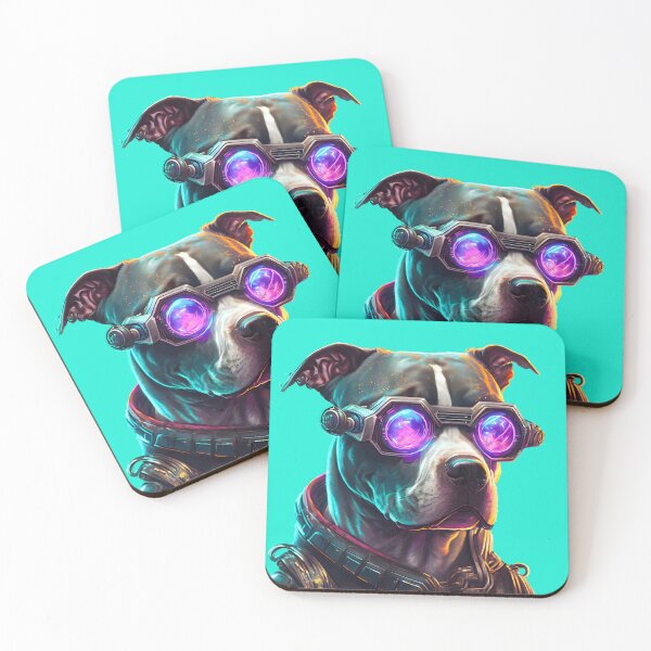 Item preview, Futuristic Pitbull dog with cyberpunk style designed and sold by emaotx.