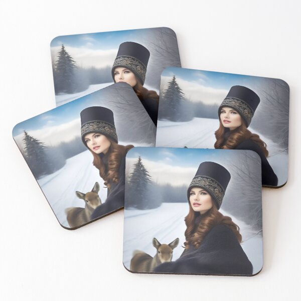 Item preview, RUSSIAN LADY WITH SMALL DEER designed and sold by PIGCASSOSAIART.