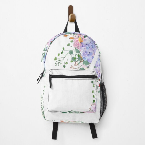 Item preview, botanical monogram alphabet A hydrangea flowers hand painted designed and sold by ColorandColor.