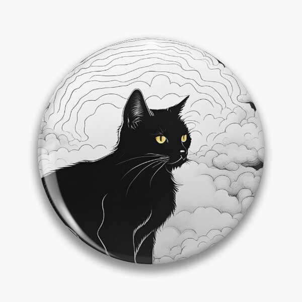 Item preview, black Cat art retro vintage Colourful Sky designed and sold by Catophile.