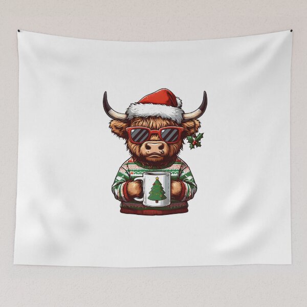 Item preview, Christmas Highland Cow - Perfect christmas gift  designed and sold by GalaxyGraffiti.
