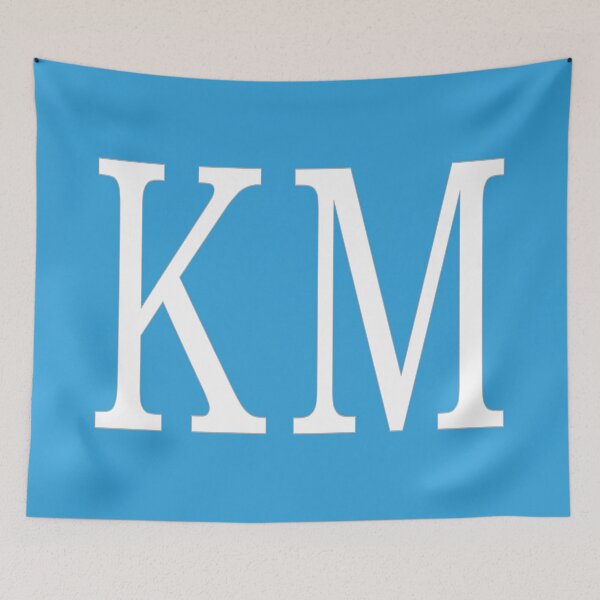 Item preview, KM Initials Monogram Elegant White Letters designed and sold by Jeallan Designs.