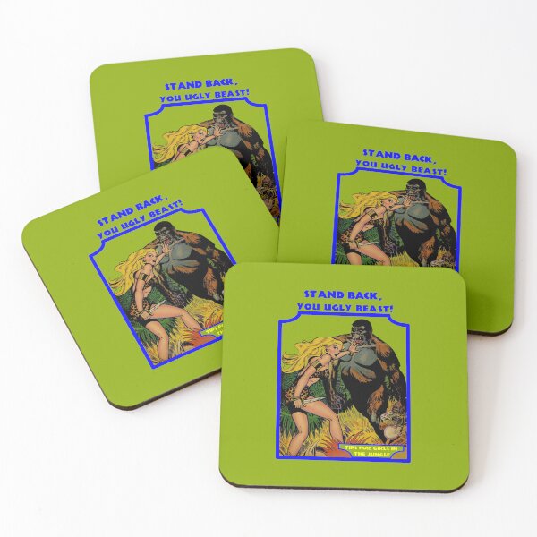 Item preview, Stand back, you ugly beast! - Retro jungle comic designed and sold by Alex Starcatcher.