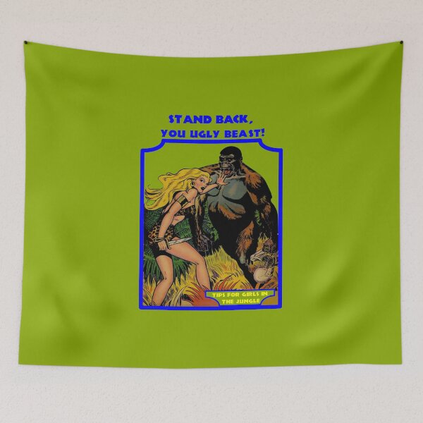 Item preview, Stand back, you ugly beast! - Retro jungle comic designed and sold by Alex Starcatcher.