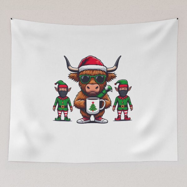 Item preview, Christmas Highland Cow - Perfect christmas gift  designed and sold by GalaxyGraffiti.