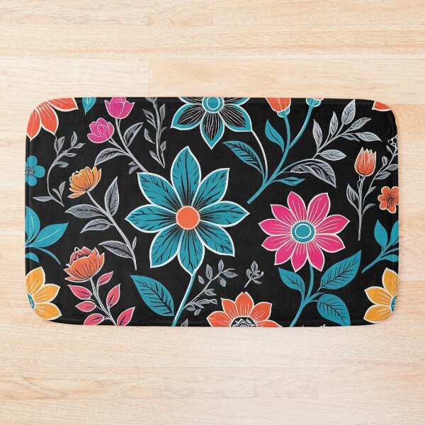 Item preview, Colorful Linoprint Floral Pattern  designed and sold by DesignDrifts.